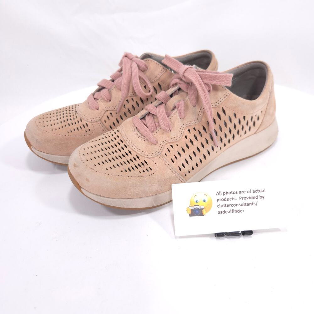 Dansko Charlie Suede Leather Lace Up Sneaker Womens Size 6 36 4250960396 Pink